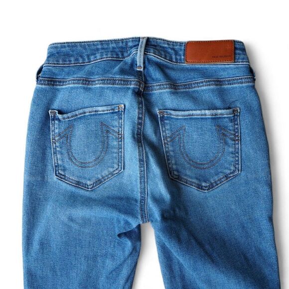 True Religion Jennie Curvy Distressed Medium Wash Jeans Women's 25 - Picture 7 of 11